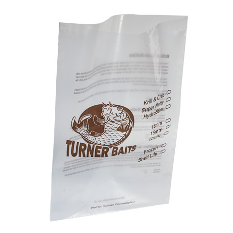 White printed bait bag